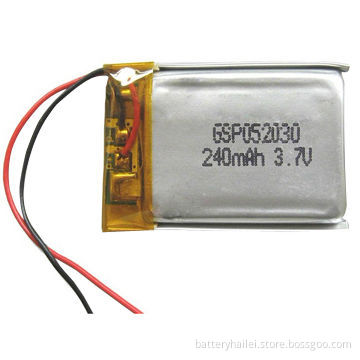 Rechargeable Li-ion Battery with 3.7V Voltage and 240mAh Capacity, Suitable for GSP